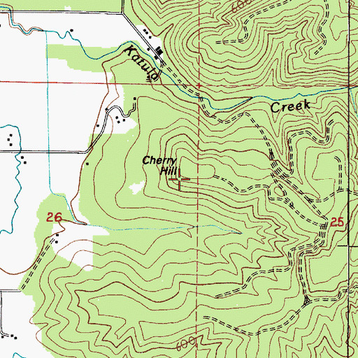 Topographic Map of Cherry Hill, WA