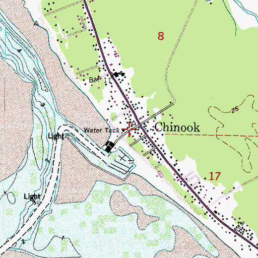 Topographic Map of Chinook, WA