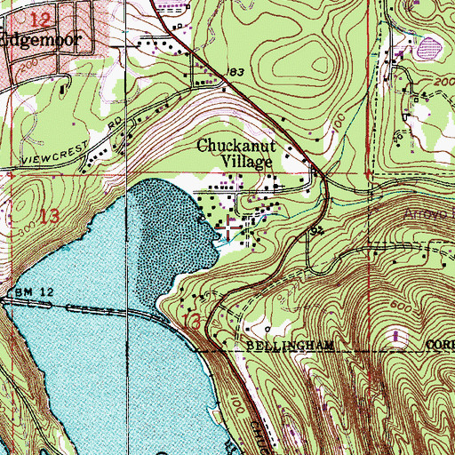 Topographic Map of Chuckanut Village, WA