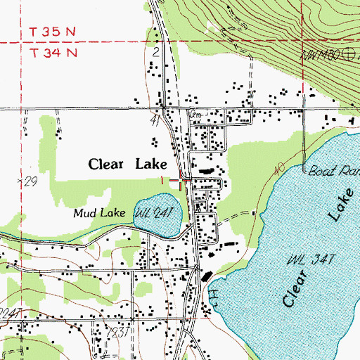 Topographic Map of Clear Lake, WA