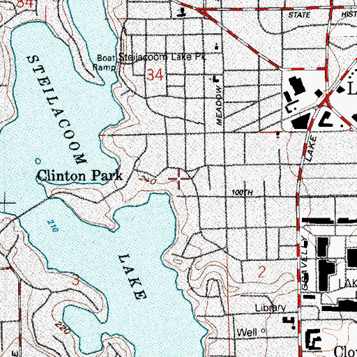 Topographic Map of Clinton Park, WA