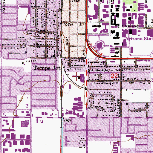 Topographic Map of Tempe Saint Luke's Hospital, AZ