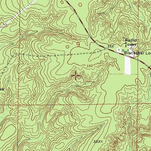 Topographic Map of Wallers Creek Oil Field, AL