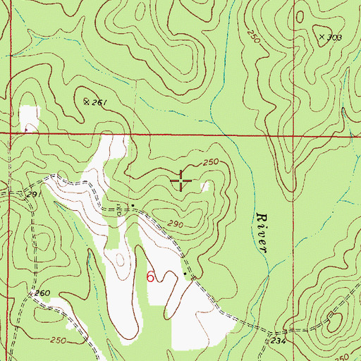 Topographic Map of Copeland Gas Field, AL
