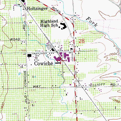 Topographic Map of Cowiche, WA