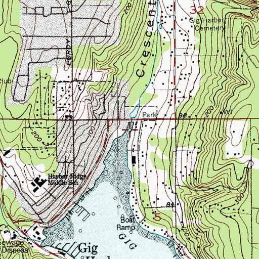 Topographic Map of Crescent Creek, WA