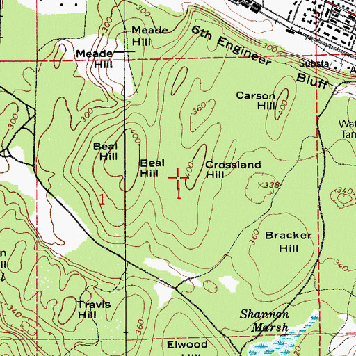Topographic Map of Crossland Hill, WA