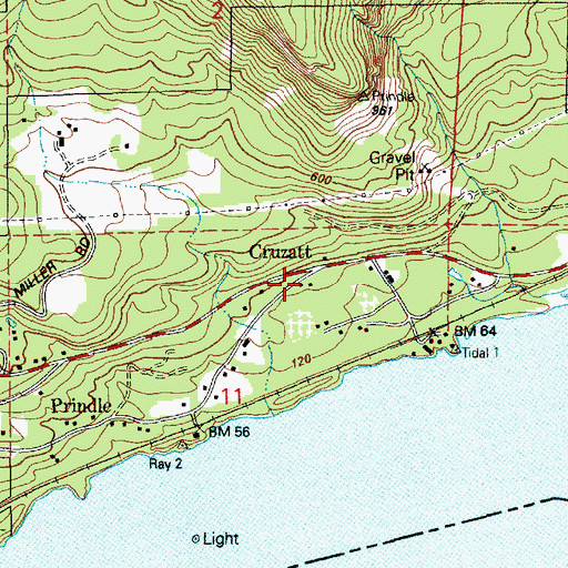 Topographic Map of Cruzatt, WA