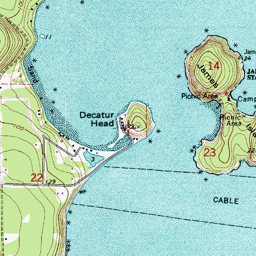Topographic Map of Decatur Head, WA