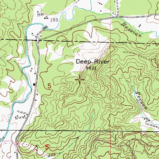 Topographic Map of Deep River Hill, WA