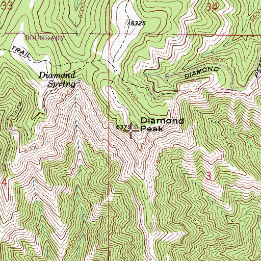 Topographic Map of Diamond Peak, WA