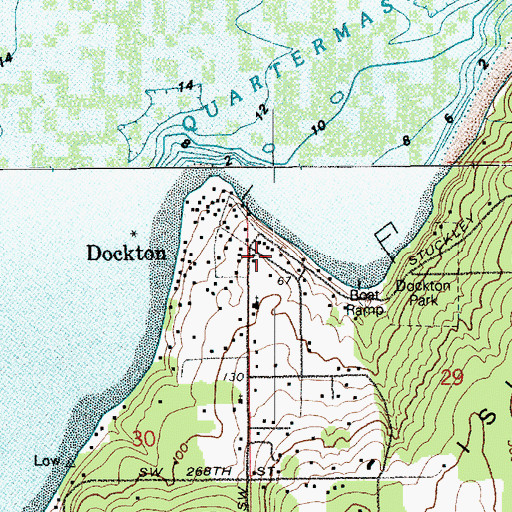 Topographic Map of Dockton, WA