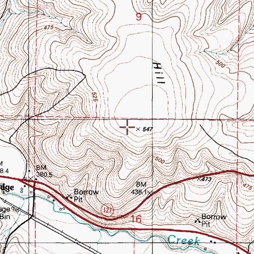 Topographic Map of Dodge Hill, WA