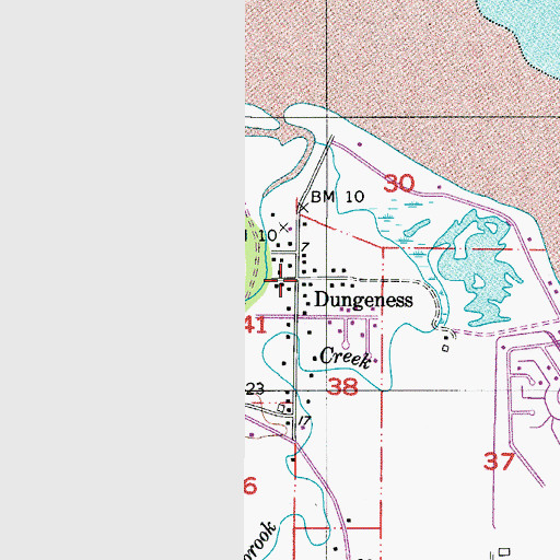 Topographic Map of Dungeness, WA