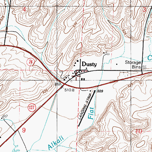 Topographic Map of Dusty, WA