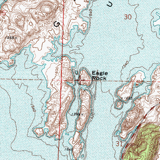 Topographic Map of Eagle Rock, WA