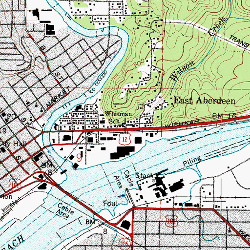 Topographic Map of East Aberdeen, WA