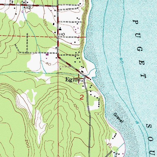 Topographic Map of Eglon, WA