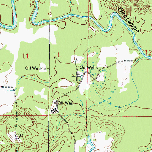Topographic Map of Barrytown Oil Field, AL