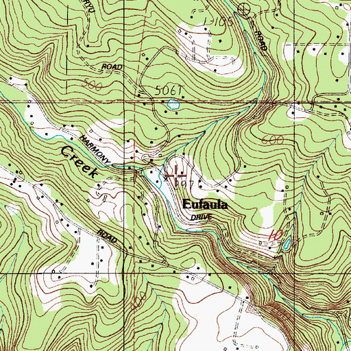 Topographic Map of Eufaula, WA