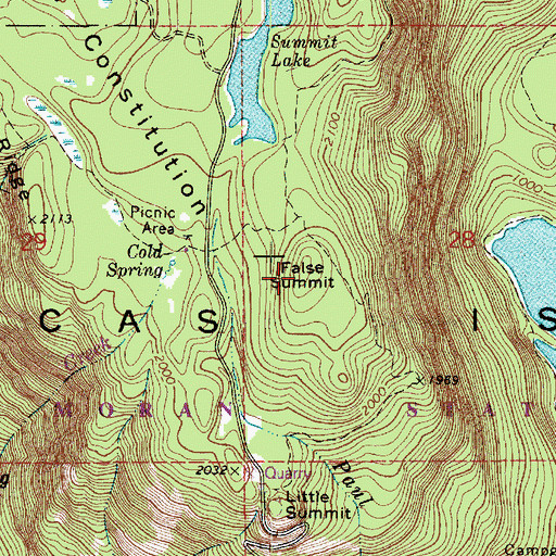 Topographic Map of False Summit, WA
