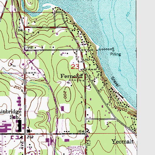 Topographic Map of Ferncliff, WA