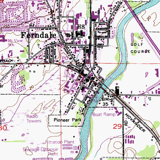 Topographic Map of Ferndale, WA
