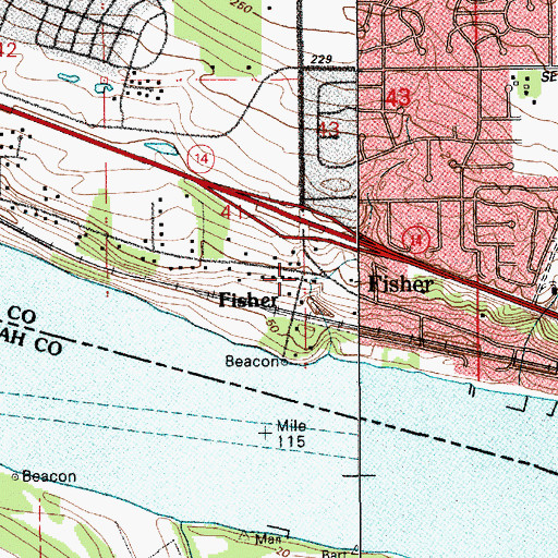 Topographic Map of Fisher, WA