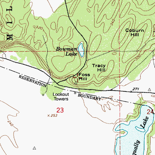 Topographic Map of Foss Hill, WA
