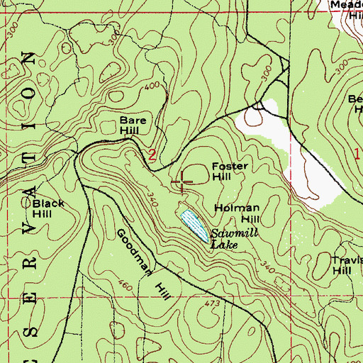 Topographic Map of Foster Hill, WA