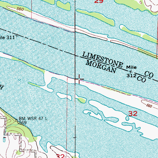 Topographic Map of Cave Springs Landing (historical), AL