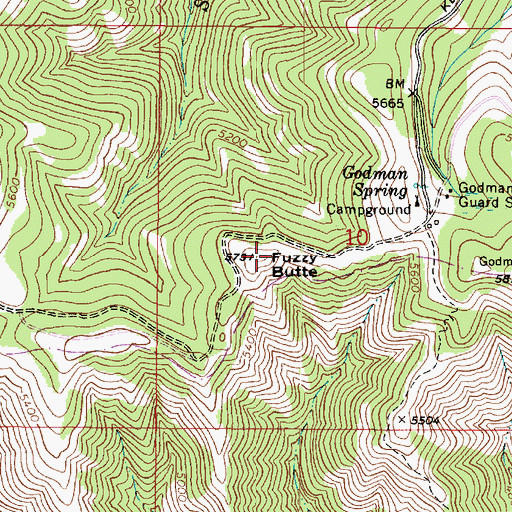 Topographic Map of Fuzzy Butte, WA