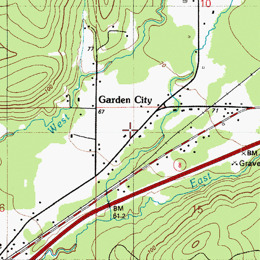 Topographic Map of Garden City, WA