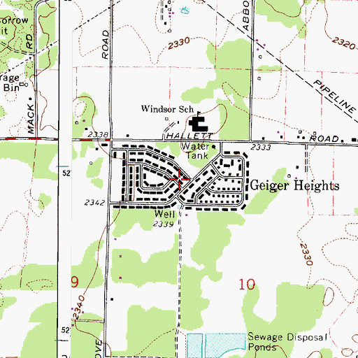 Topographic Map of Geiger Heights, WA
