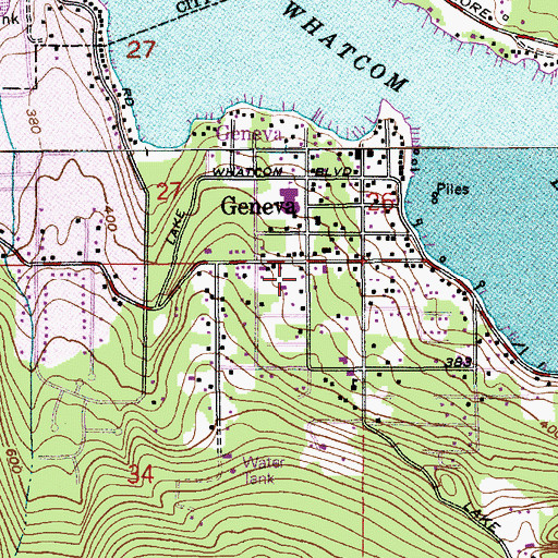 Topographic Map of Geneva, WA