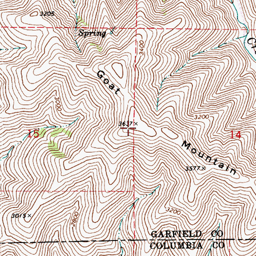 Topographic Map of Goat Mountain, WA