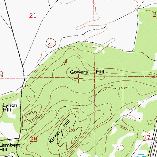 Topographic Map of Gowers Hill, WA