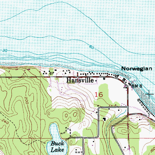 Topographic Map of Hansville, WA