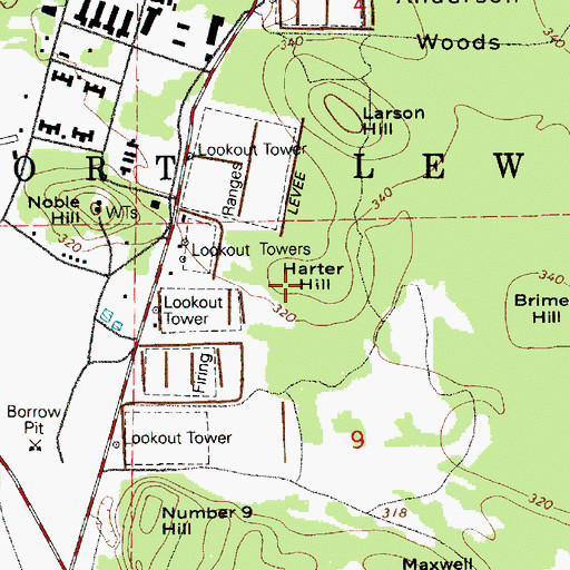 Topographic Map of Harter Hill, WA