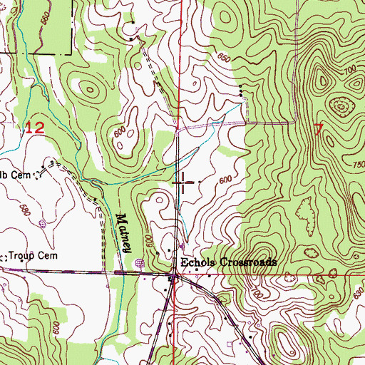 Topographic Map of Forest Hill Church, AL