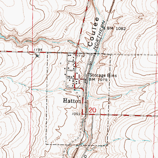 Topographic Map of Hatton, WA