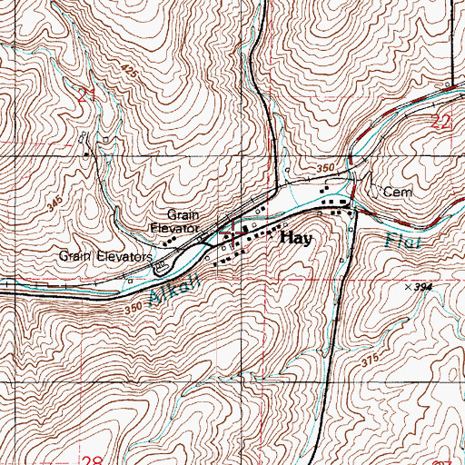 Topographic Map of Hay, WA