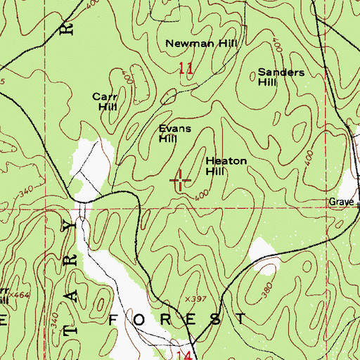 Topographic Map of Heaton Hill, WA