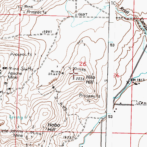 Topographic Map of Hilo Hill, WA