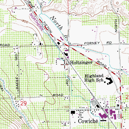 Topographic Map of Holtzinger, WA