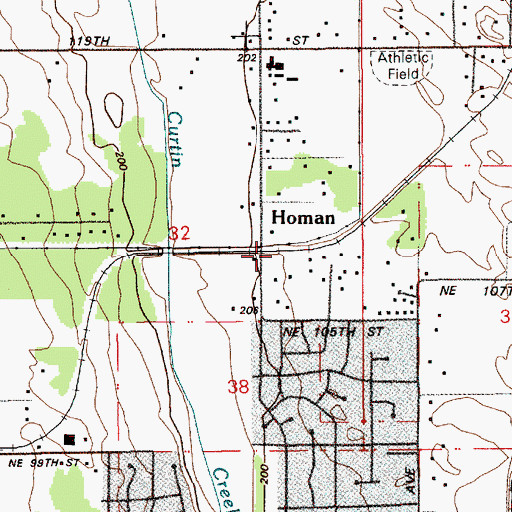 Topographic Map of Homan, WA