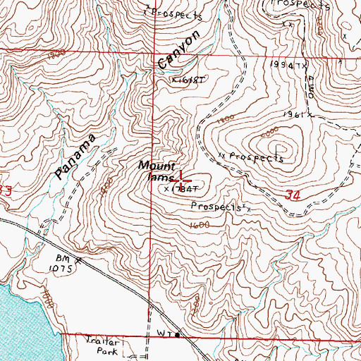 Topographic Map of Mount Iams, WA