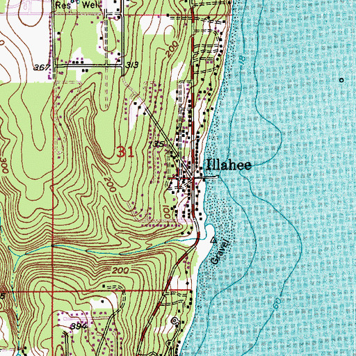 Topographic Map of Illahee, WA