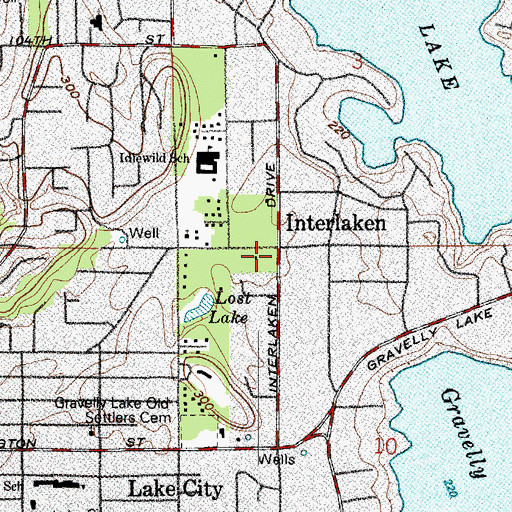 Topographic Map of Interlaken, WA