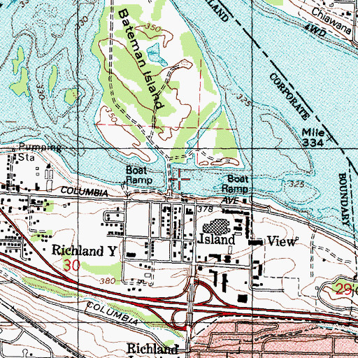 Topographic Map of Island View, WA